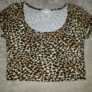 Cheetah Leopard print Crop Top Size M